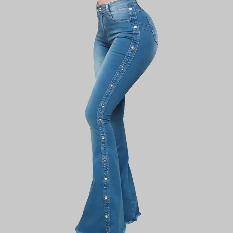 Jeans High Waist Stretch Denim Flare Pants