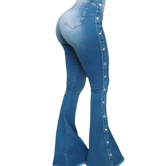 Jeans High Waist Stretch Denim Flare Pants